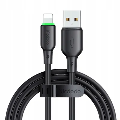 Produktbild von MCDODO Ladegerät USB Blitz Schnelles Ladekabel für iPhone, 1M, Geführt, Schwarz