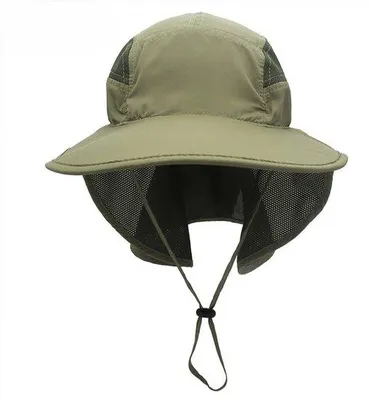 Obrázek produktu pro Uniové outdoorové klobouky s ochranou šíje – zelené