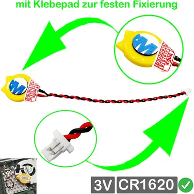 Produktbild von RTC CR1620 CMOS Batterie Knopfzellen mit Stecker kabel für HP EliteBook 850 G7