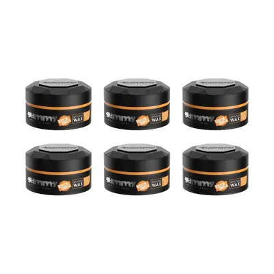 Produktbild von 6er Set Fonex Gummy Bright Max Hold Haarwachs 150 ml Stark Halt Glanz Hairwax Orange
