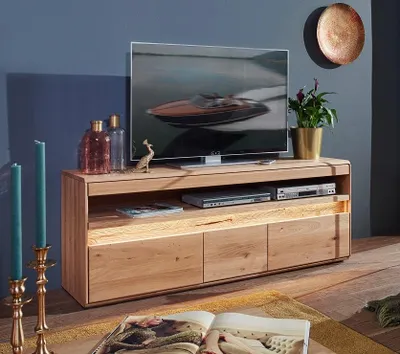 Produktbild von TV Board 165x63cm "Berlin" Wildeiche massiv geölt