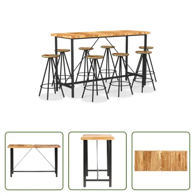 Produktbild von The Living Store 9-tlg. Bar-Set Massivholz Akazie und Altholz