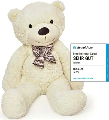 Produktbild von Lumaland XXL-Teddy Kulleraugen H: 120 cm Süßer Jumbo-Kuschelbär hochwertiges Plüsch Geschenk Valentinstag Geburtstag Freude Jung Alt Schadstoff