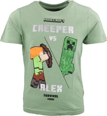 Produktbild von Minecraft Alex Creeper Kinder kurzarm T-Shirt – 116