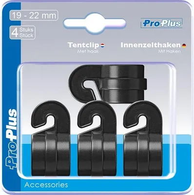 Zdjęcie produktu dla Klips namiotowy 19-22mm z haczykiem 4 sztuki w blistrze