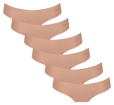 Produktbild von sloggi Damen String 6-Pack ZERO Microfibre 2.0 Hipstring - CAMEO BROWN - Größe XL