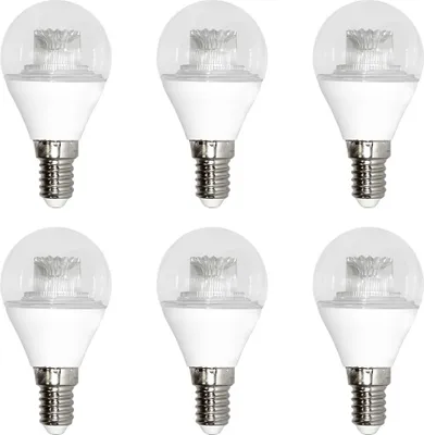 Produktbild von 6 x Attralux LED Leuchtmittel Tropfen 3,3W = 25W E14 klar Kugel warmweiß 2700K