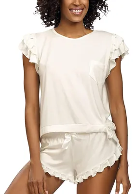 Productafbeelding van DKaren Damen pyjama set Lulu XXL - Tweedelig damespyjama - Comfortabele loungewear