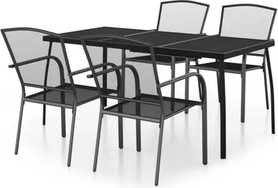 Image de vidaXL Ensemble de jardin 5 pièces anthracite acier