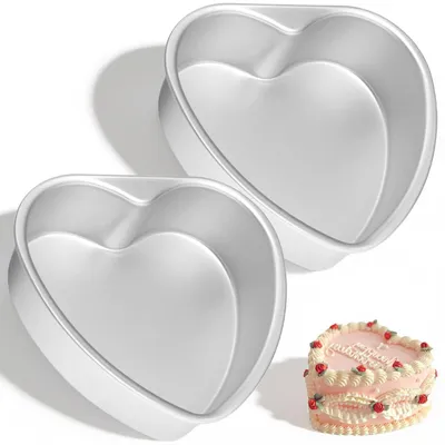 2er-Set Herz-Backformen, Aluminium, antihaft, 20 cm