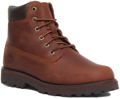 Zdjęcie produktu dla Timberland Courma młodzieżowe 6" skórzane sznurowane buty z bocznym zamkiem w kolorze rdzawym (36; brązowy)