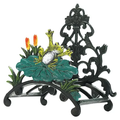 Produktbild von Gartenschlauchhalter Frosch, Gusseisen, Wandmontage, für Garten