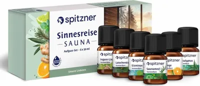Produktbild von Spitzner Saunaaufguss-Set Sinnesreise 6x 30ml Aufguss-Set mit Geschenkbox