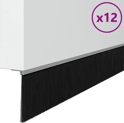 Obrázek produktu pro vidaXL Těsnění na kartáč na dveře 12 ks stříbrná 100 cm