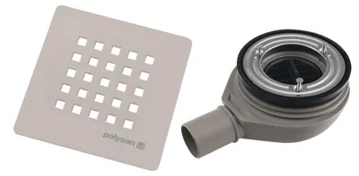 Obrázok produktu pre Polysan TRENECA sifón do sprchovej vaničky, priemer 90 mm, DN40, matný béžový kryt