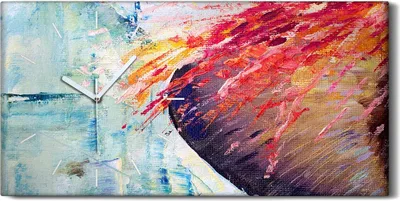 Produktbild von Dekor Leinwand Uhr Wandbilder Geräuschlos 60x30 Malerei Abstrakte Kunst - weiße Hände