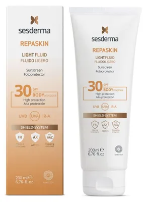 Produktbild von Sesderma, Repaskin, Schü tzend und Reparierend, vor dem Sonnenbad, Flü ssigkeit, SPF 30, 200 ml
