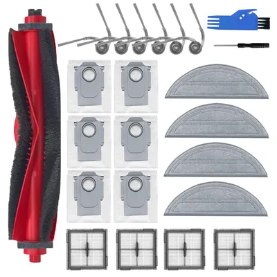 Productafbeelding van Accessoiresset 21-delig - Voor Roborock Q10 S5+ - 1 Hoofdborstel - 4 HEPA-filters - 6 Stofzuigerzakken - 6 Zijborstels - Stofzuigeraccessoires