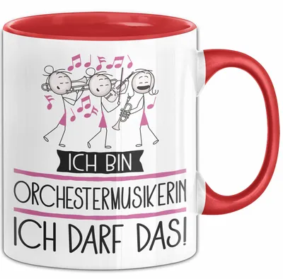 Produktbild von Geschenk für Orchestermusikerin Tasse Lustige Geschenkidee Geburtstag Ich Bin Orchestermusikerin Ich Darf Das (Rot)