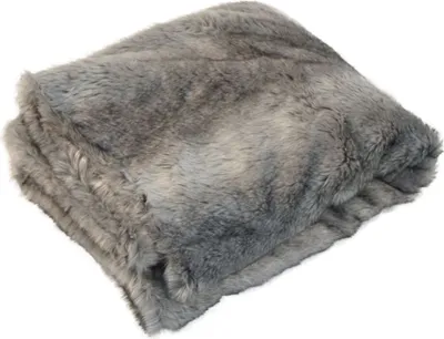 Produktbild von Kinzler Wohndecke Fellimitat Wolf 150 x 200 cm, Farbe Silber/Grau
