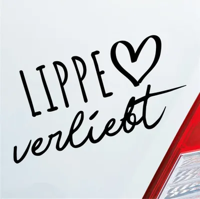 Produktbild von Auto Aufkleber Lippe verliebt Herz Fluss Wasser Water Liebe Car 19x10 cm Schwarz Glanz Sticker Heckscheibenaufkleber