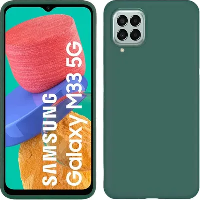 Produktbild von Galaxy M33 5G Hülle, Flüssig Silikon Weich Gummi Schutzhülle für Samsung Galaxy M33 5G Nachtgrün