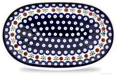 Produktbild von Original Bunzlauer Keramik Servierplatte Platte Teller oval 27,3x16,8x3,3 cm Design 41