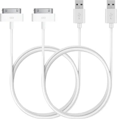 Image de Câble USB pour iPhone 4 / 4S / 3G / 3GS [2 pièces] Blanc 1m Phonillico®