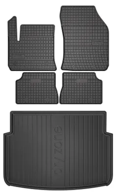Image de Tapis en caoutchouc + bac de coffre pour Alfa Romeo Junior Elettrica 2024- (SUV/crossover, plancher bas) – 5 pièces, noirs, sur mesure