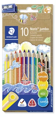 Produktbild von STAEDTLER Noris 128 jumbo Buntstift Etui mit 10 Farben und Spitzer