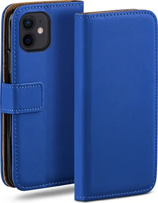 Produktbild von moex® Book Case kompatibel mit Apple iPhone 12 mini - Hülle 360 Grad klappbar, Blau