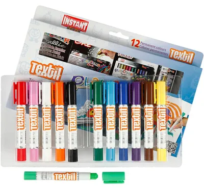 Produktbild von Playcolor Stoffmalstifte, L 14 cm, Sortierte Farben, 5 g, 12 Stk/ 1 Pck [HOB-34860]