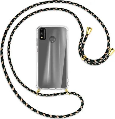 Produktbild von Handykette Backcover-Schutzhülle mit Band (Metall goldfarben) für Honor 9X Lite - camouflage