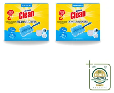 Zdjęcie produktu dla 2 zestawy startowe "At Home Clean Staubwischer" do czyszczenia kurzu, każdy zawierający 13 elektrostatycznych ściereczek - zestaw ekonomiczny (2 sztuki)