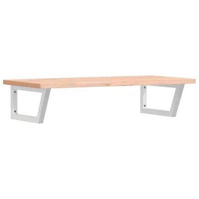 Imagen del producto de Estante de lavabo de pared de acero y madera maciza de haya