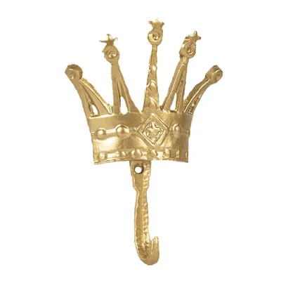 Produktbild von Clayre & Eef Wandhaken Krone 11x3x18 cm Goldfarbig Metall