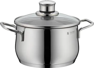Produktbild von WMF Diadem Plus kastrol vysoký 16 cm, skleněná poklice, hrnec na maso 2,0 l, leštěná nerezová ocel Cromargan, indukční hrnec, bez povrchové úpravy