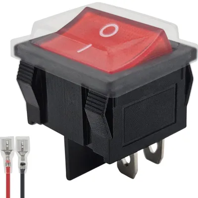 Produktbild von ProRide Wippschalter ON/OFF KCD5-202 - 2-polig - 250 V/6 A - Rot