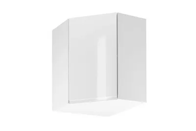 Produktbild von Eckhängeschrank 60 cm Küchenhängeschrank Küchenschrank, Aspen G60N Weiß/Hochglanz