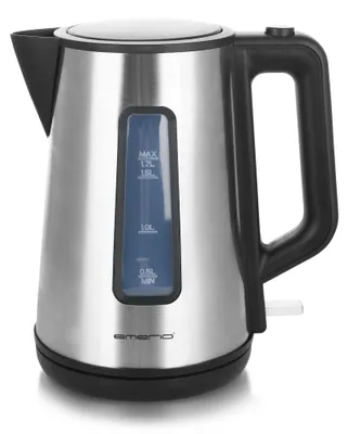 Produktbild von Wasserkocher 1,7 Liter Edelstahl Schwarz 2200 Watt mit Abschaltautomatik und Trockengehschutz