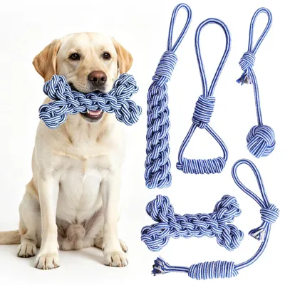 Immagine prodotto di Set di 5 giocattoli per cani con corde da masticare