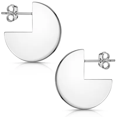 Produktbild von MATERIA Runde Ohrstecker Platte flach - 925 Silber Damen Ohrringe rhodiniert in Geschenk-Box SO-454-Silber
