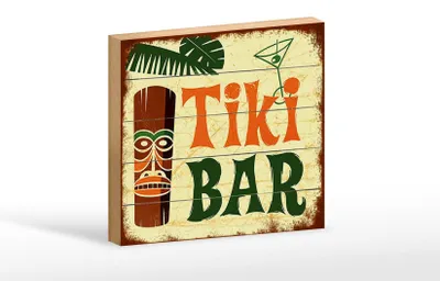 Produktbild von Holzschild Spruch 18x12cm TIKI Bar Cocktail