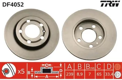 Produktbild von TRW Bremsscheiben (2 Stück) Hinterachse DF4052