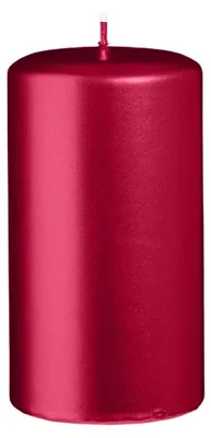 Produktbild von Stumpenkerzen Metallic Matt Weihnachtsrot Rot 130 x Ø 70 mm, 6 Stück