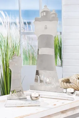 Produktbild von Gilde Aluminium Teelichthalter Leuchtturm VE 2 51403
