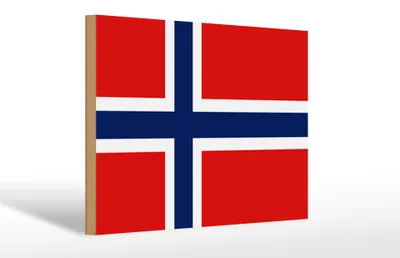 Produktbild von Holzschild Flagge Norwegens 30x20cm Flag of Norway