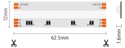 Produktbild von Alcapower COB RGBW LED-Streifen 24V 16W/m 896 LEDs/m IP20 5m, CRI 90, 4000K neutralweiß für Innenbereiche