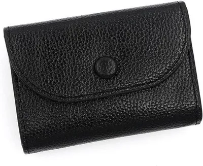 Produktbild von Kleines, weiches Lederportmonee für Damen, kleine Lederportmonee mit großem Münzfach und Reißverschluss, schwarz.