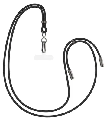 Image de Lanière pour téléphone portable avec câble USB-C, câble à longueur fixe, noir